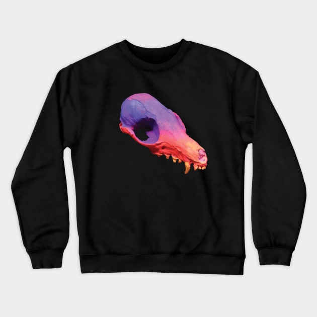 Sunset Fox Skull Crewneck Sweatshirt by kookybat